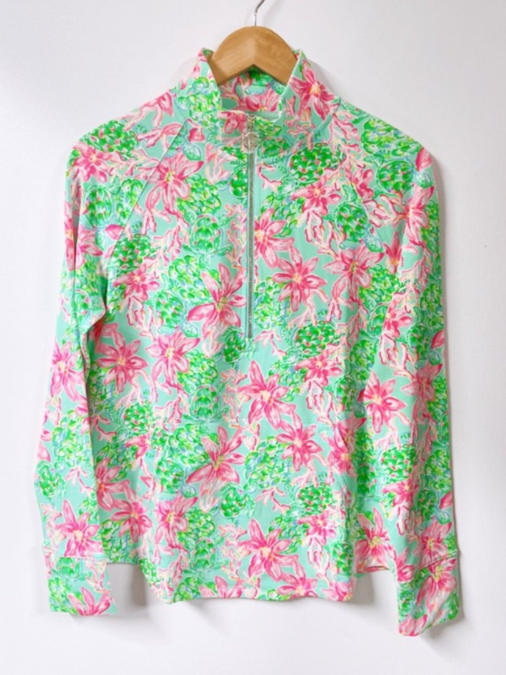 LILLY PULITZER UPF 50+ Skipper Popover Long Sleeve Half-Zip Pullover Top - Picture 2 of 8